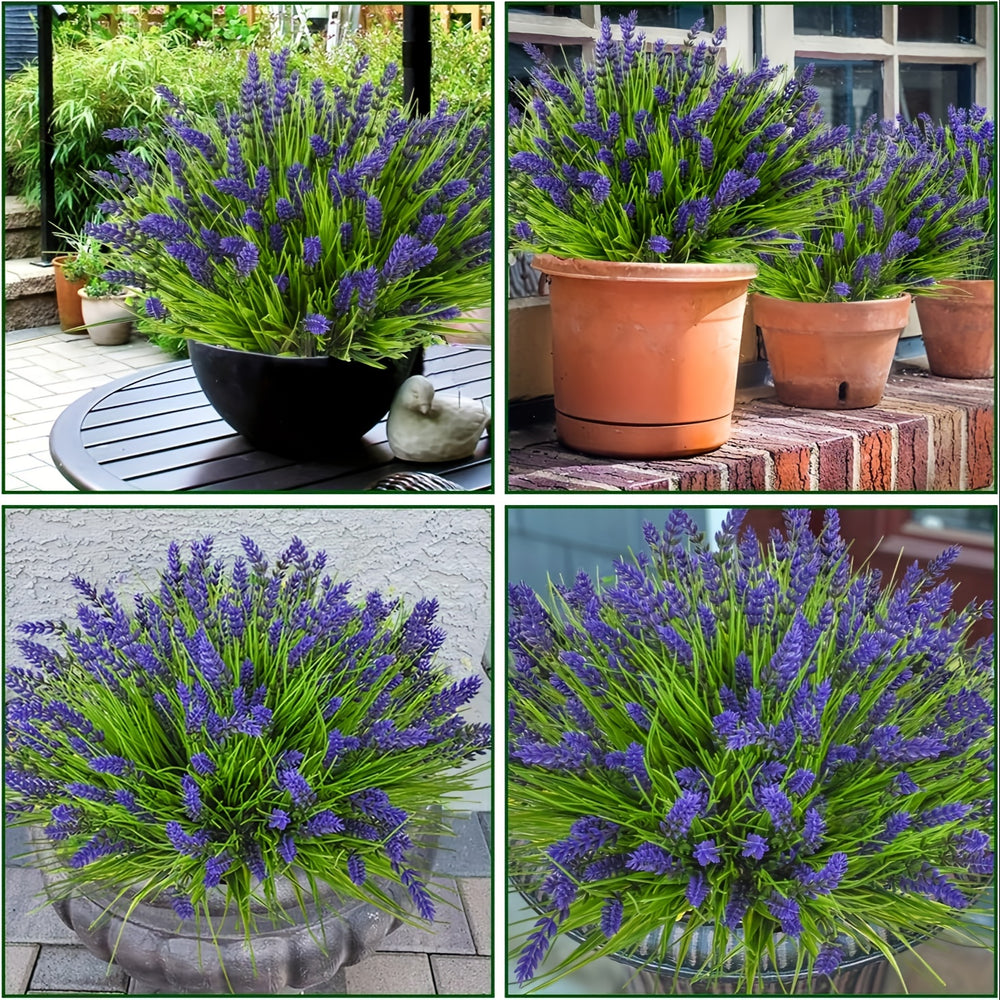 Set of 12 UV-Resistant Artificial Lavender Flowers
