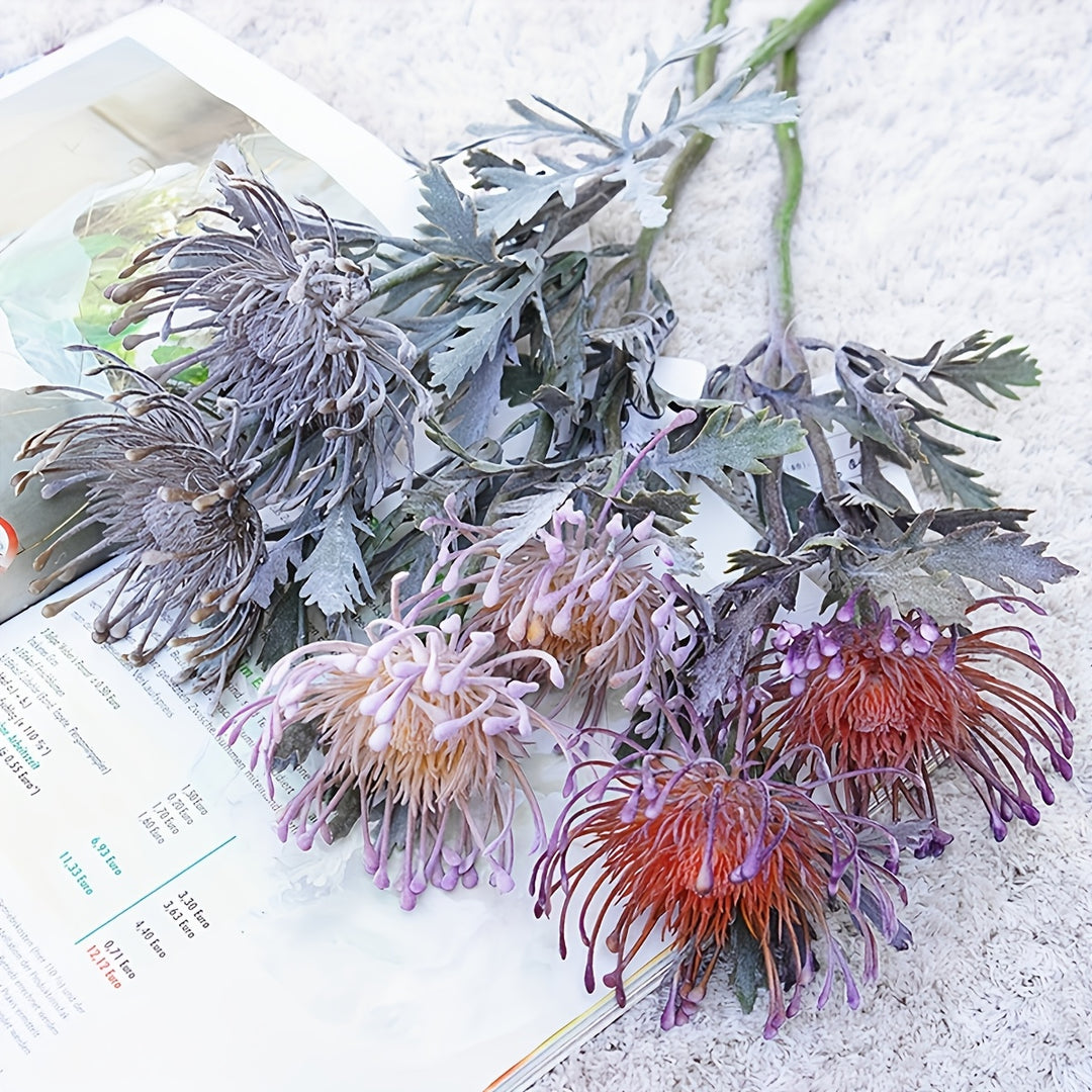Realistic 1pc Artificial Chrysanthemum with 2 Blooms