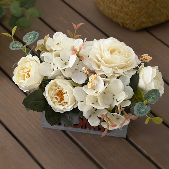 UV-Resistant Artificial Peony and Rose Bouquet