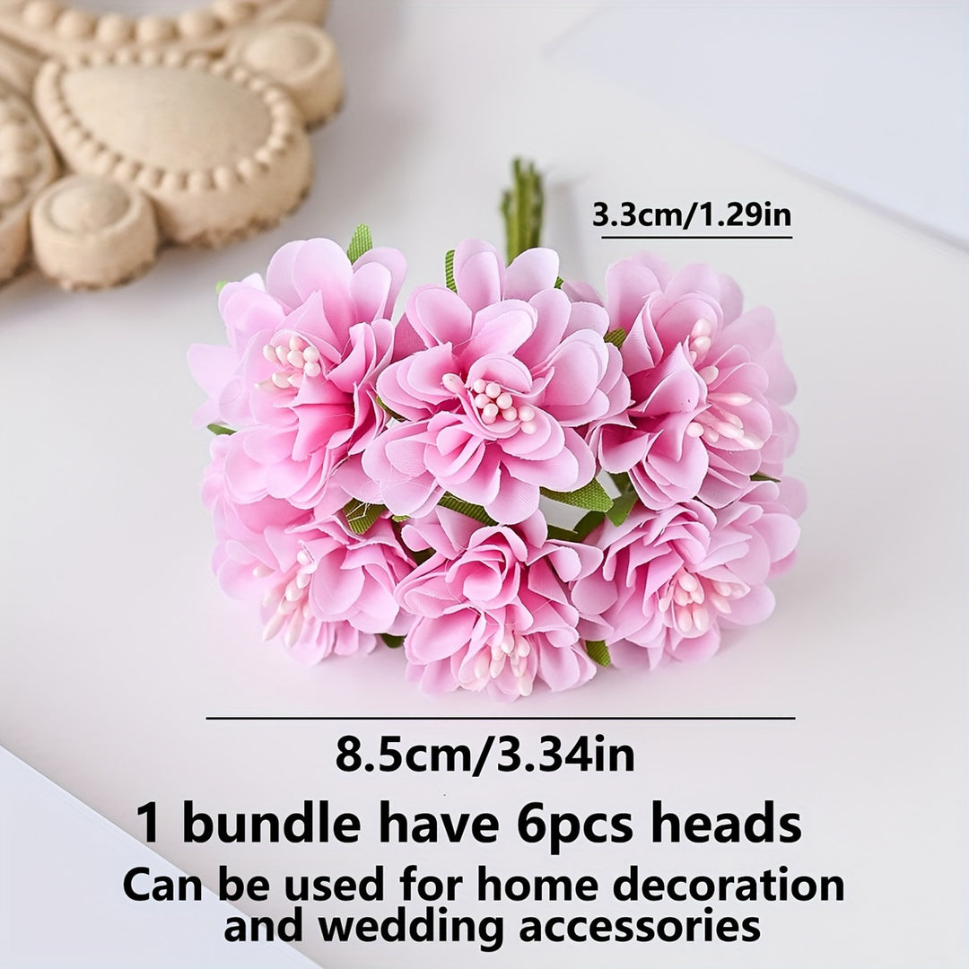 Mini Artificial Hydrangea Bouquet - 1 Piece with 6 Heads