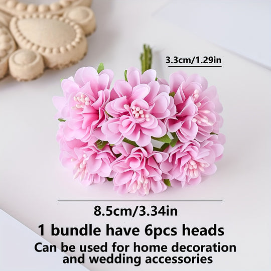 Mini Artificial Hydrangea Bouquet - 1 Piece with 6 Heads
