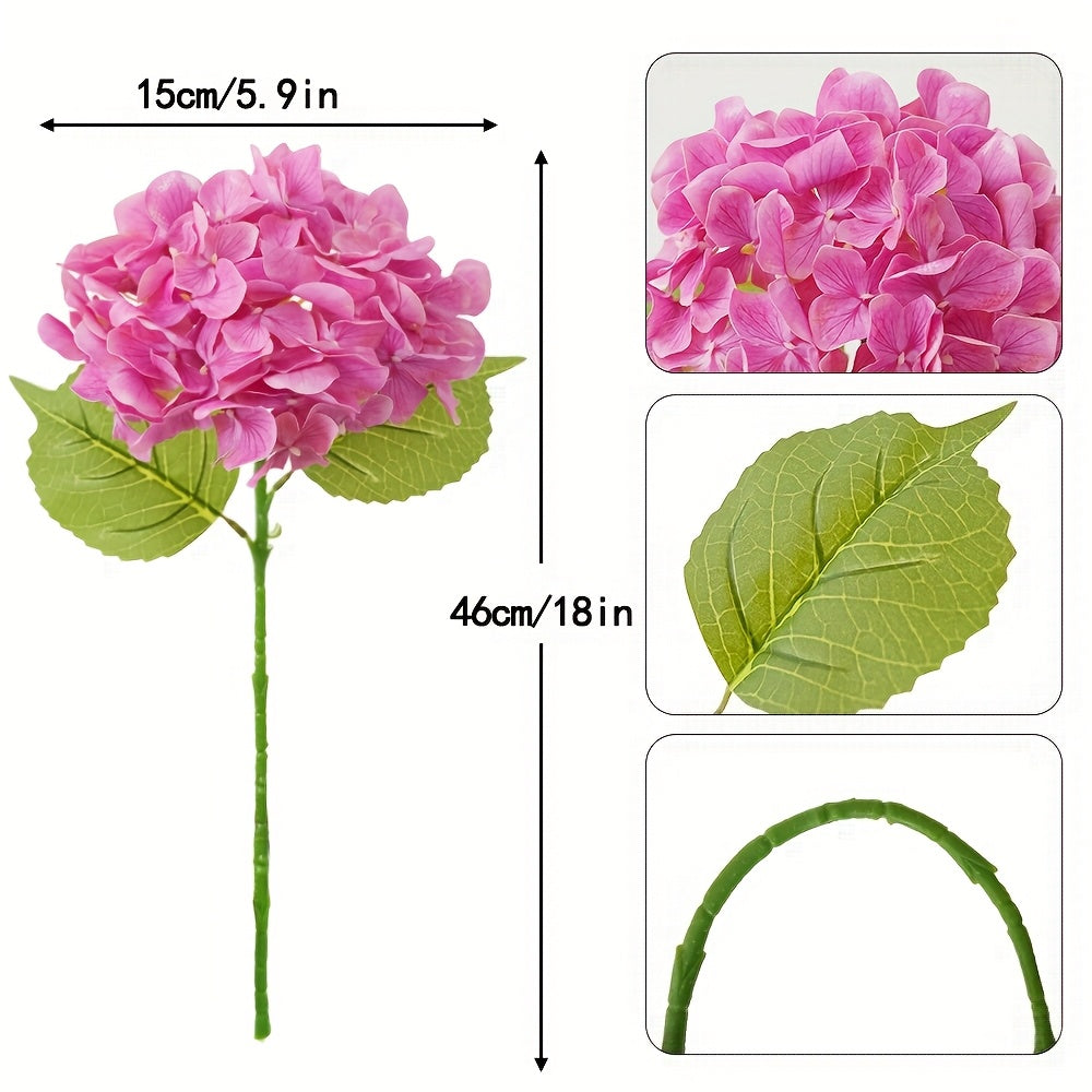 Set of 5 Artificial Silk Hydrangea Flowers