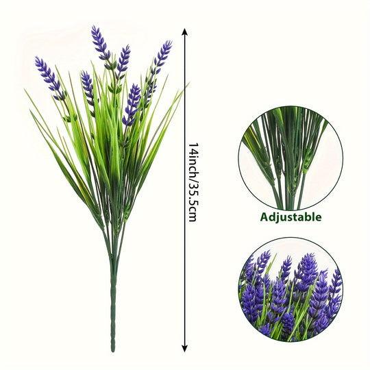 Set of 12 UV-Resistant Artificial Lavender Flowers