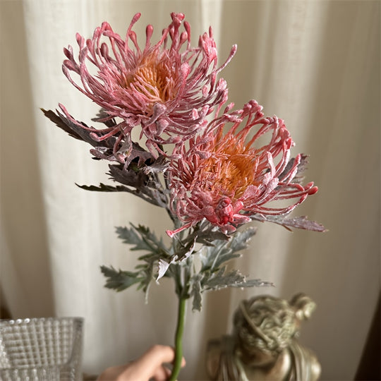 Realistic 1pc Artificial Chrysanthemum with 2 Blooms