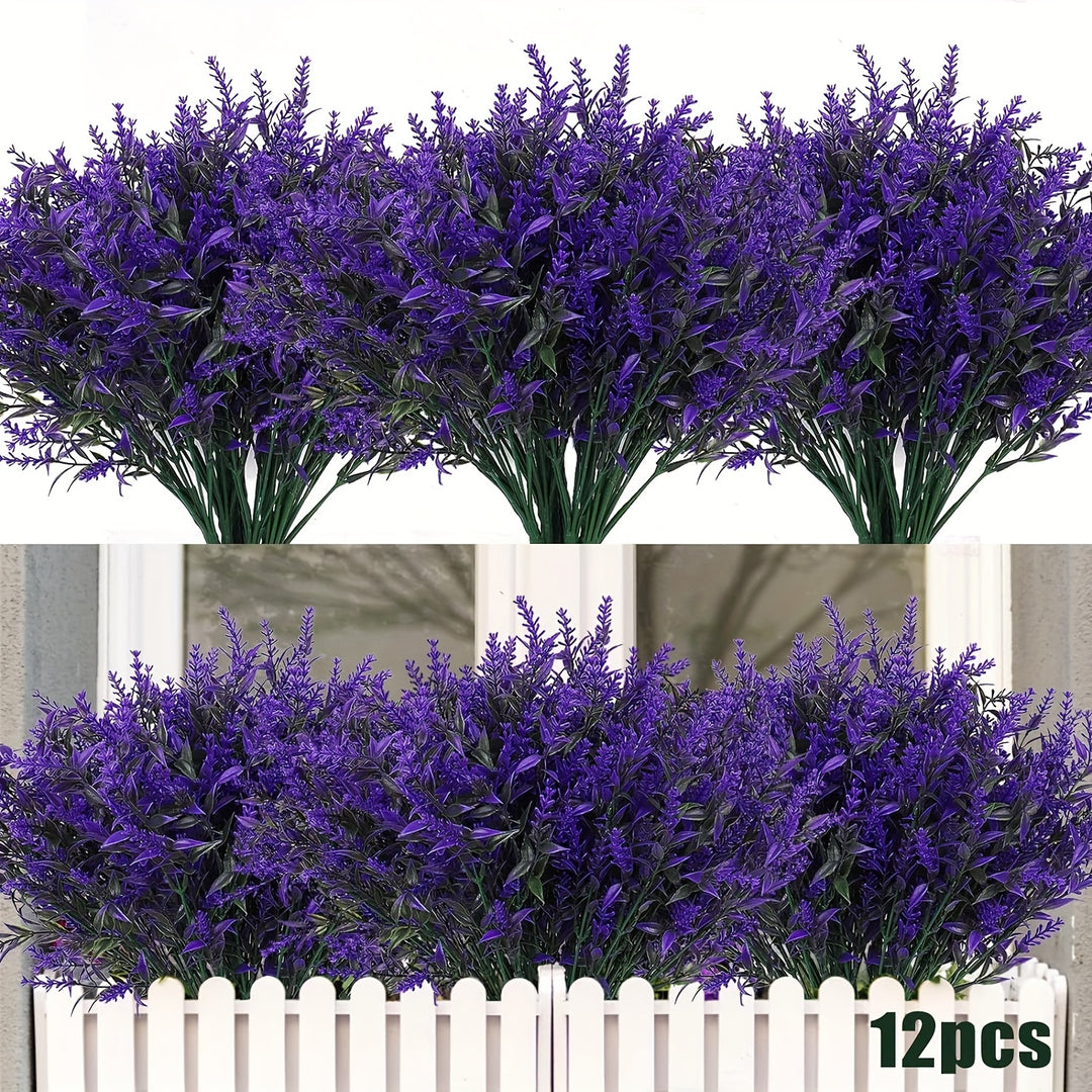 12 Bundles of UV-Resistant Artificial Lavender Flowers