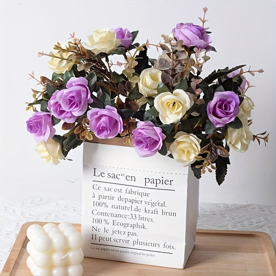 Dual-Tone Artificial Rose Bouquet