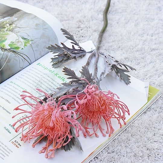 Realistic 1pc Artificial Chrysanthemum with 2 Blooms