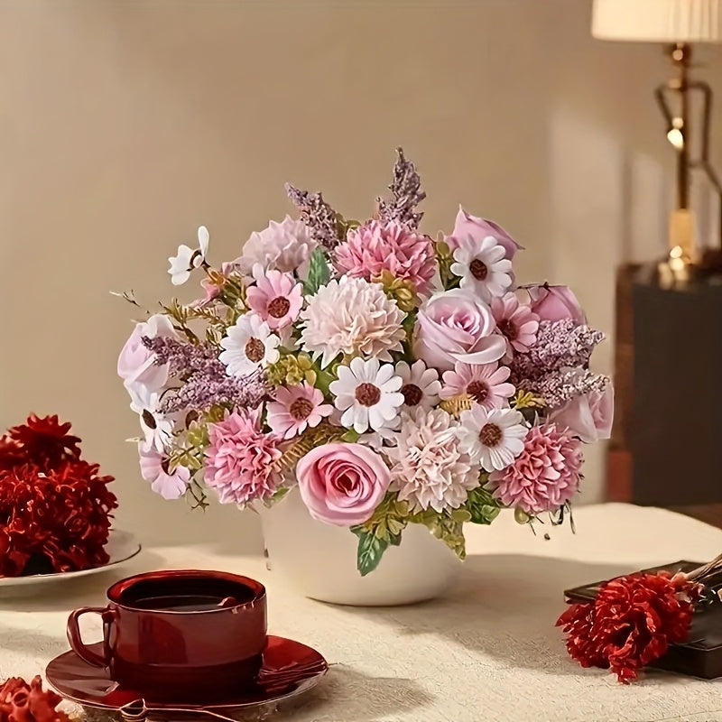 Set of 2 Realistic Artificial Rose Bouquets