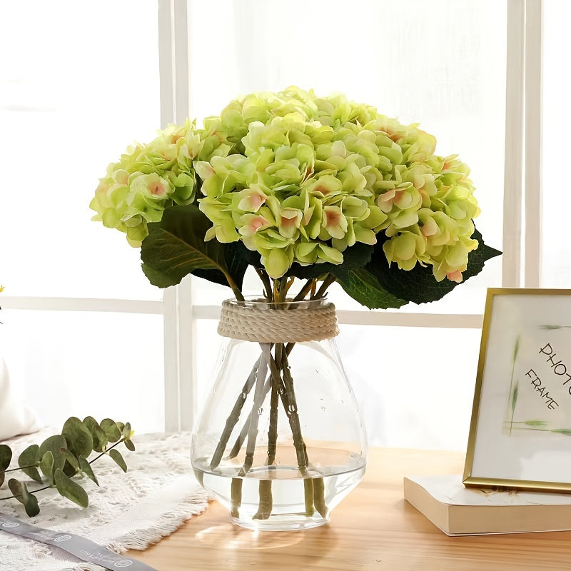 6-Piece Elegant White Hydrangea Bouquet with Stems