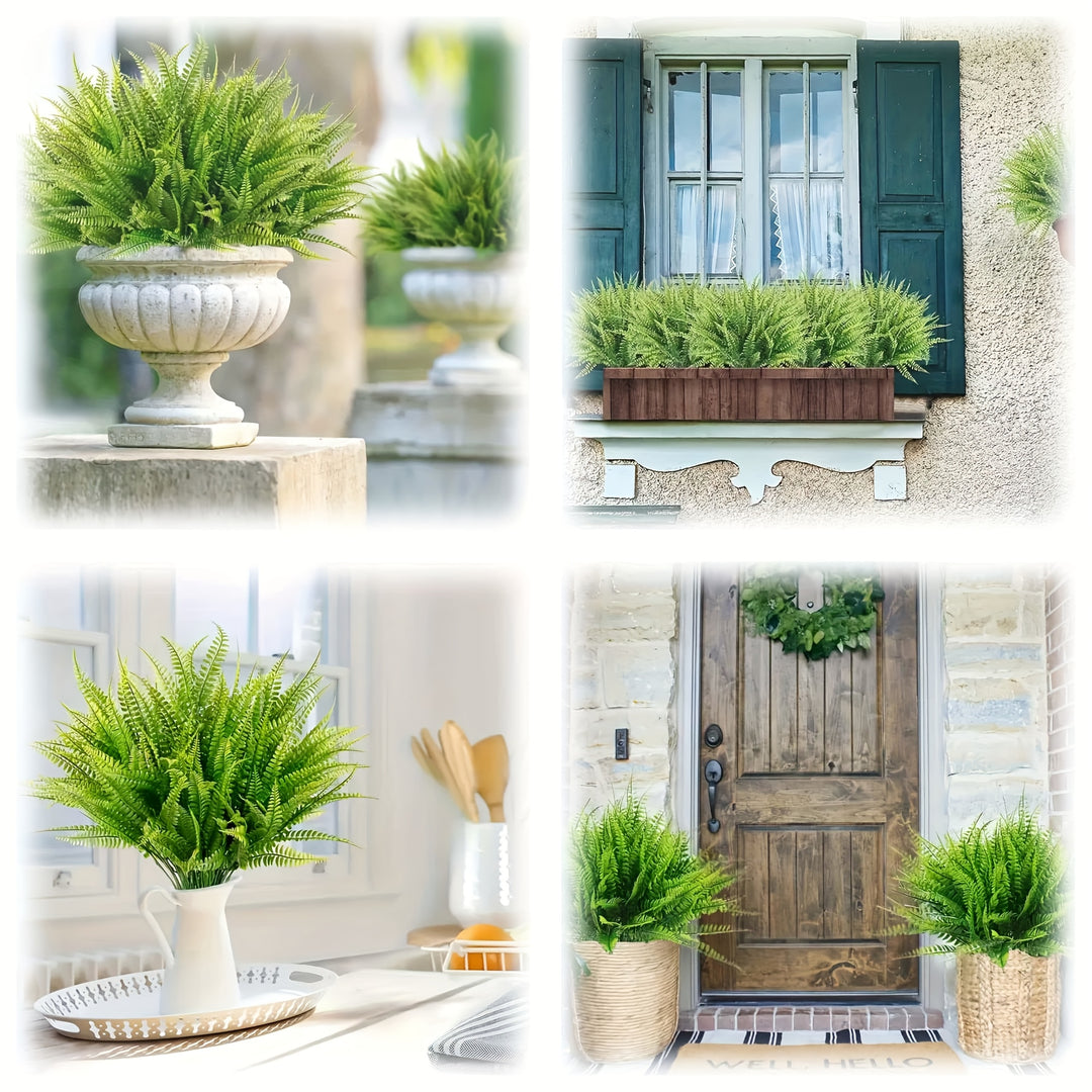 Set of 5 UV-Resistant Artificial Boston Ferns