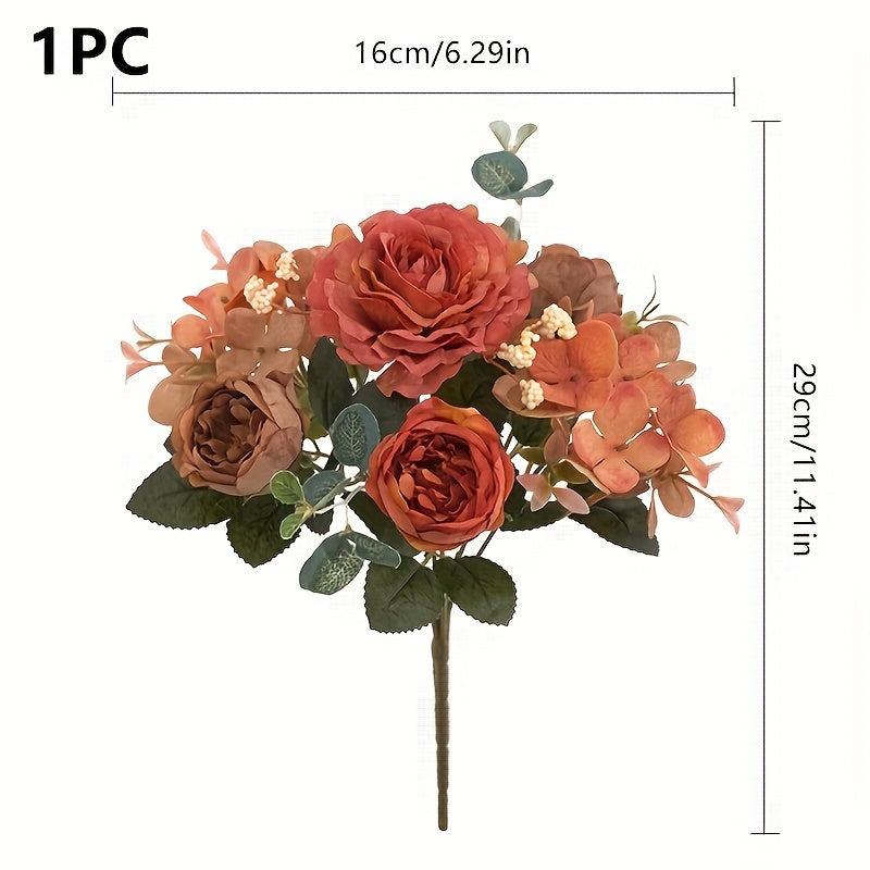 UV-Resistant Artificial Peony and Rose Bouquet