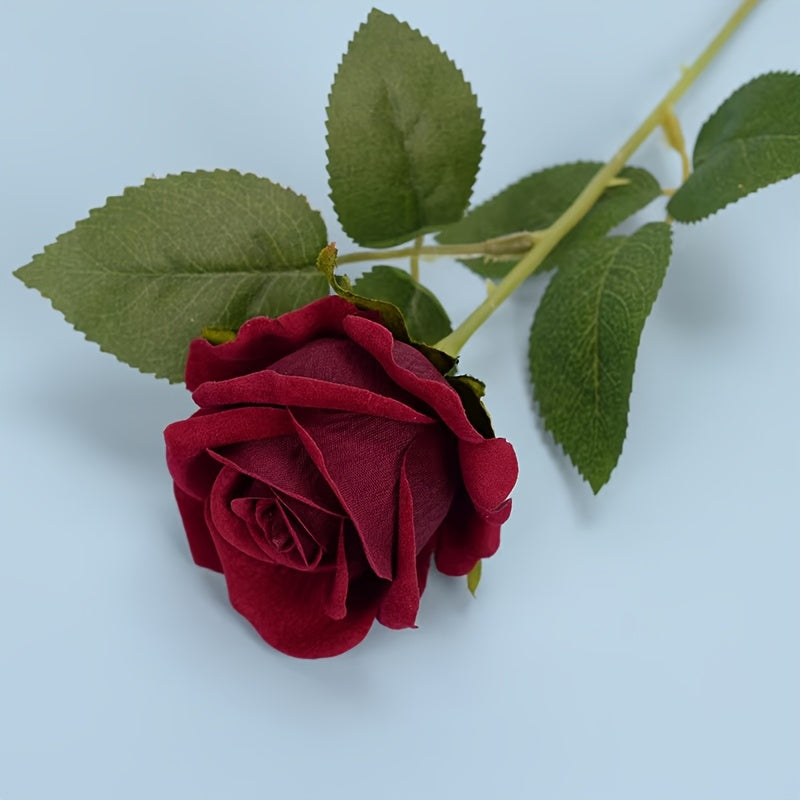 Realistic Artificial Rose Bouquet - Set of 10 with Stems