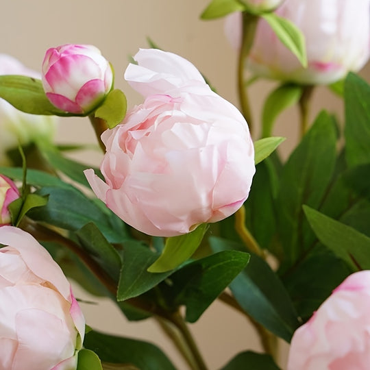 Set of 6 Lifelike Artificial Peony Blooms