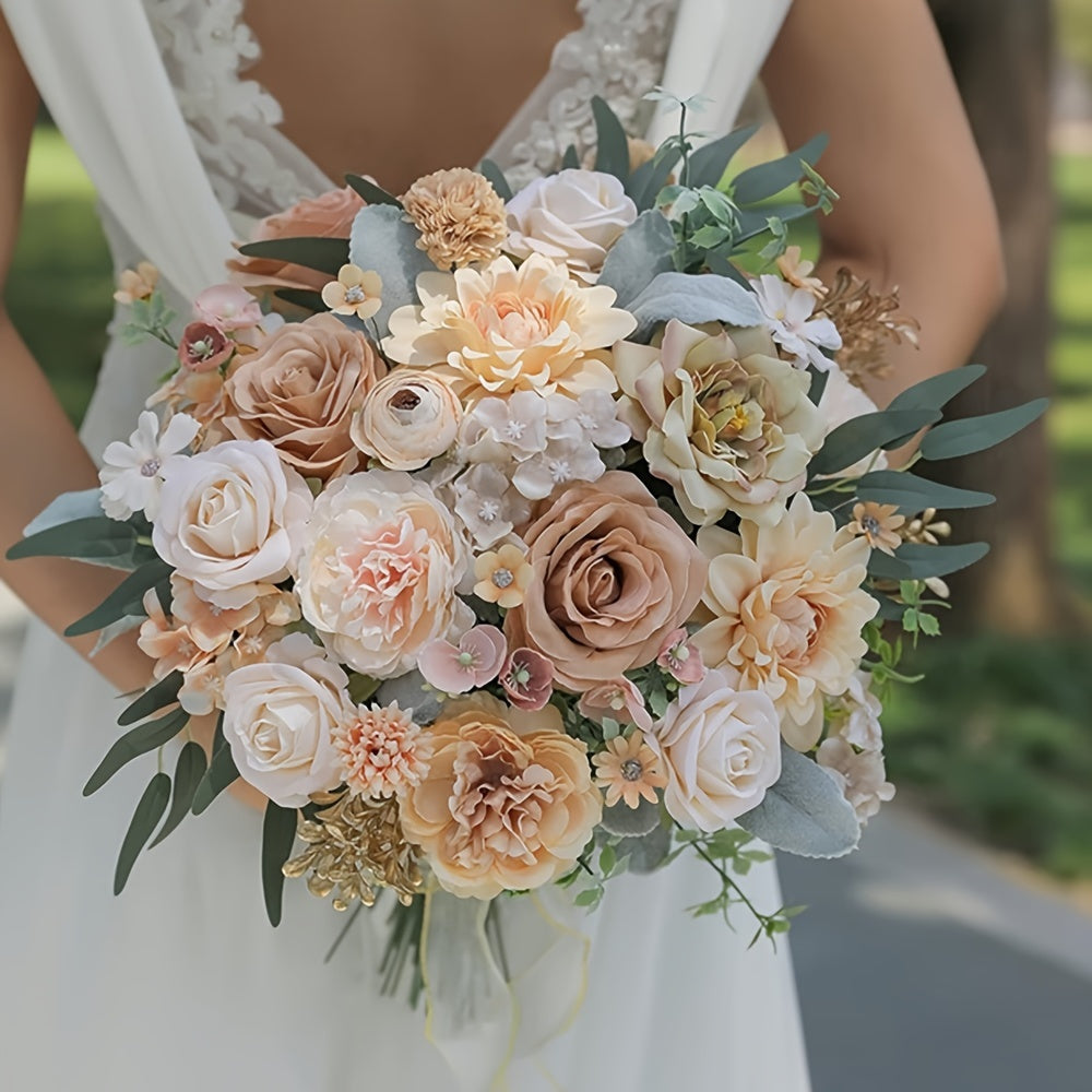 Champagne Color Artificial Flower Set