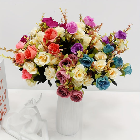 Dual-Tone Artificial Rose Bouquet