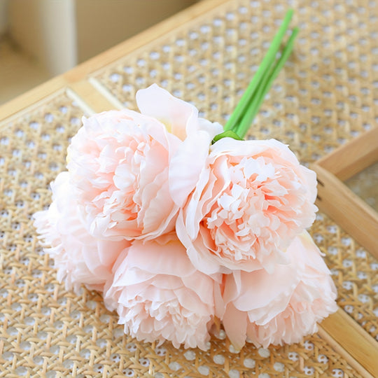 Set of 5 Large Artificial Peony Flowers