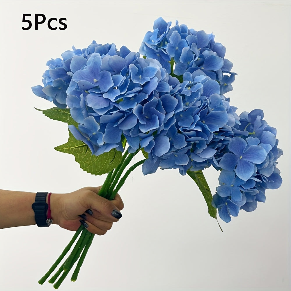 Set of 5 Artificial Silk Hydrangea Flowers