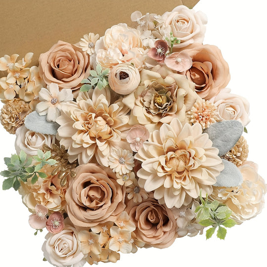 Champagne Color Artificial Flower Set