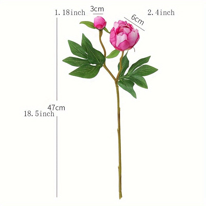 Set of 6 Realistic  Artificial Peony Flowers