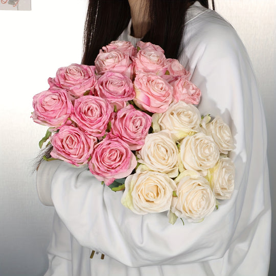 7-Piece Realistic Fire-Burned Rose Bouquet Set