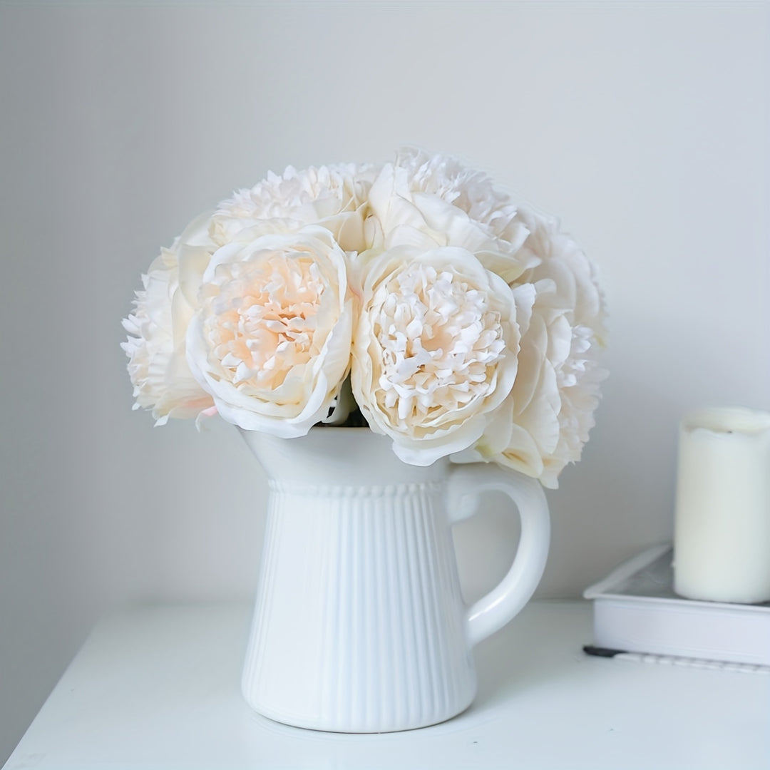 Set of 5 Large Artificial Peony Flowers