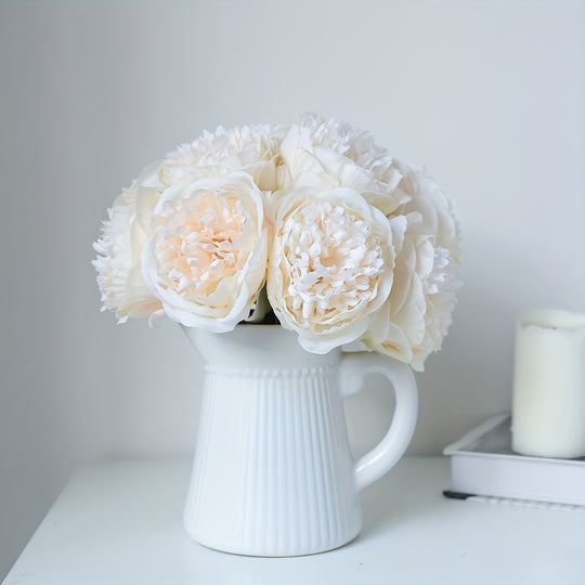 Set of 5 Large Artificial Peony Flowers