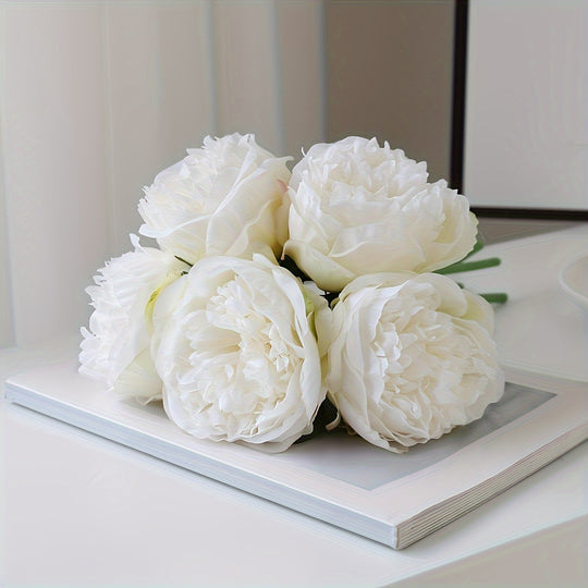 Set of 5 Large Artificial Peony Flowers
