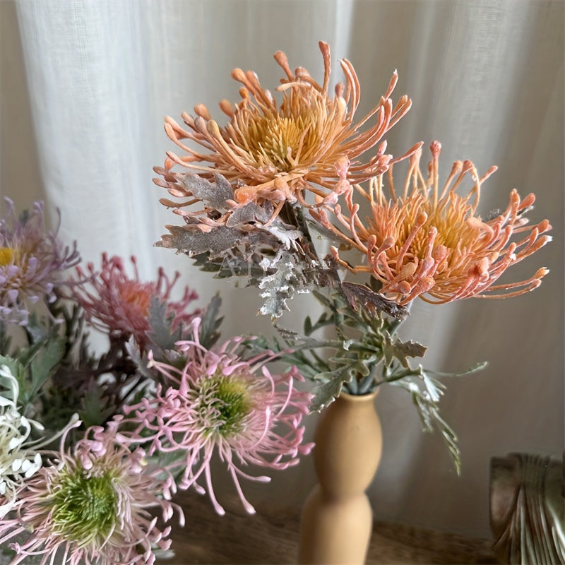 Realistic 1pc Artificial Chrysanthemum with 2 Blooms