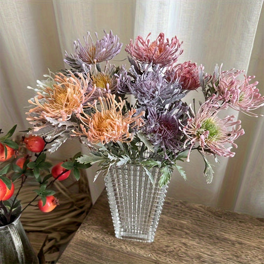 Realistic 1pc Artificial Chrysanthemum with 2 Blooms