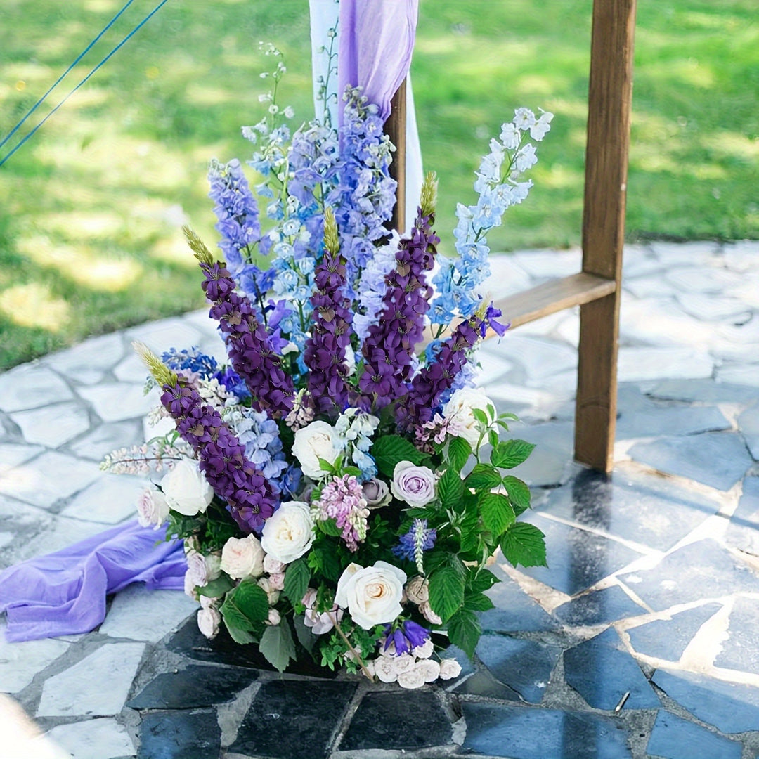 10-Stem Classic Artificial Lily and Hydrangea Bouquet
