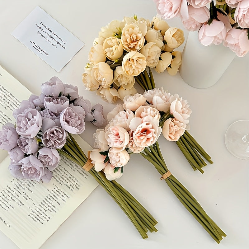 27-Head Artificial Small Peony Bouquet