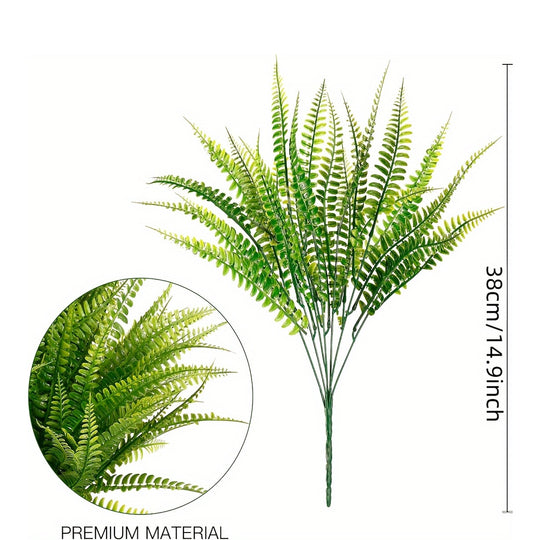 12 Bundles of Vibrant Faux Boston Fern Plants
