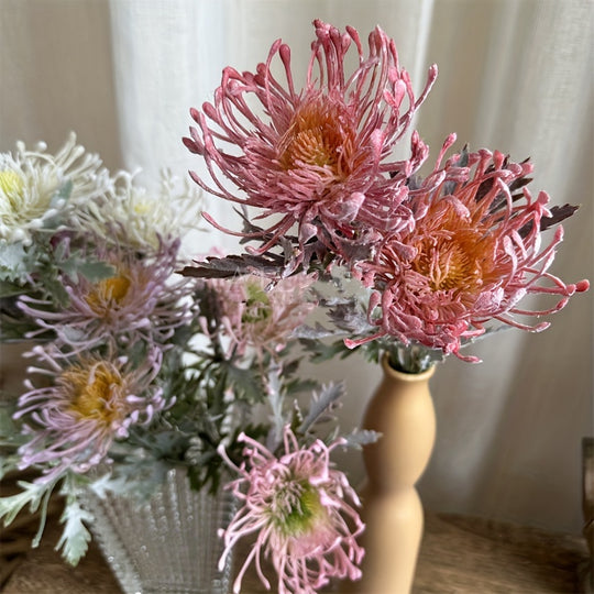 Realistic 1pc Artificial Chrysanthemum with 2 Blooms