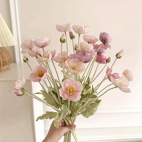 7pcs/8pcs Poppy and Peony Artificial Flowers
