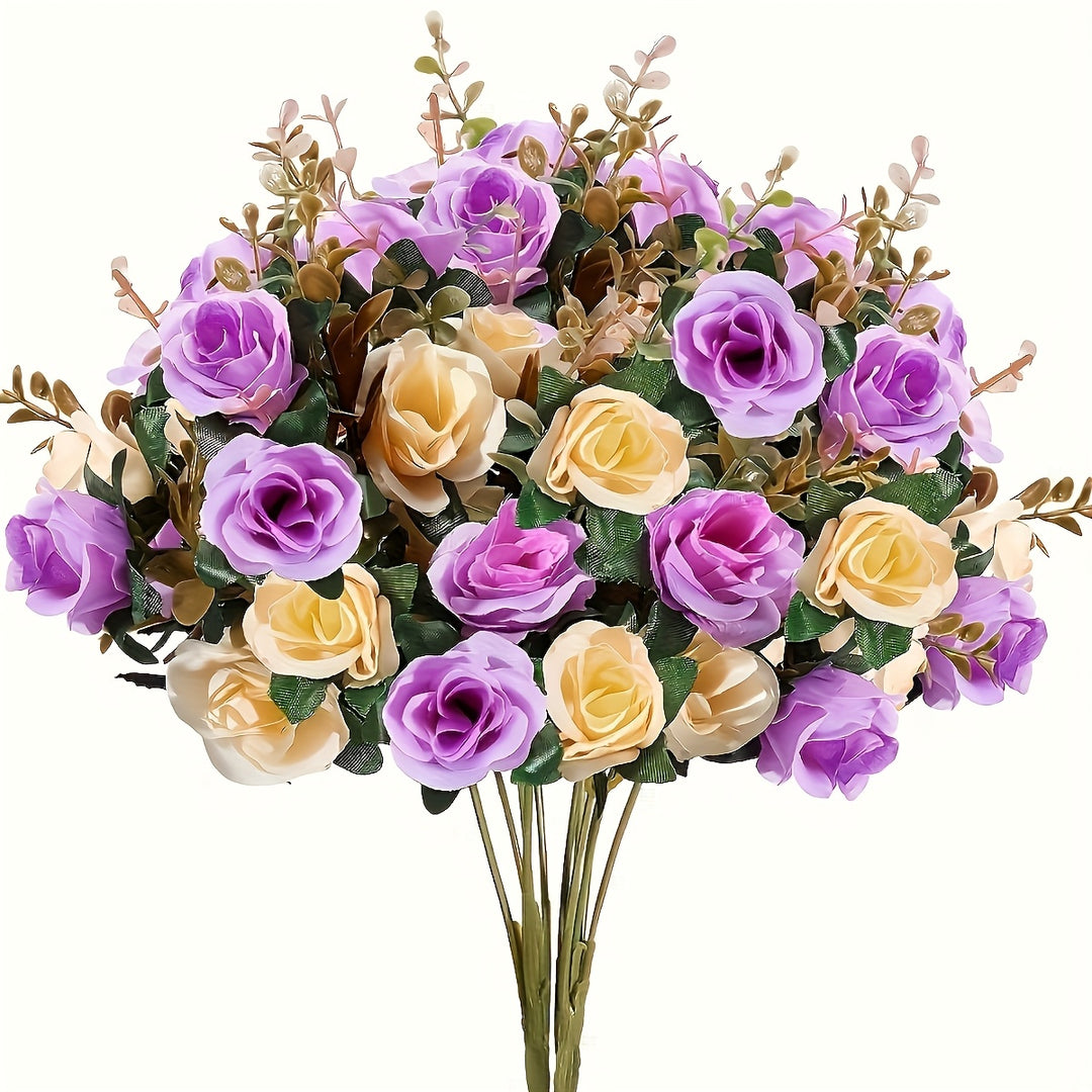 Dual-Tone Artificial Rose Bouquet