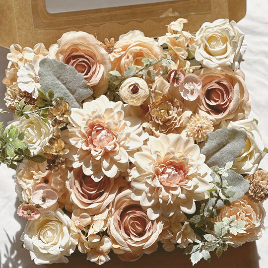 Champagne Color Artificial Flower Set
