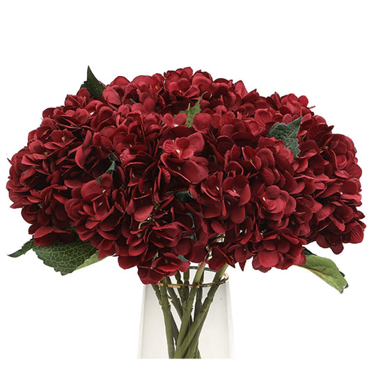 6-Piece Elegant White Hydrangea Bouquet with Stems
