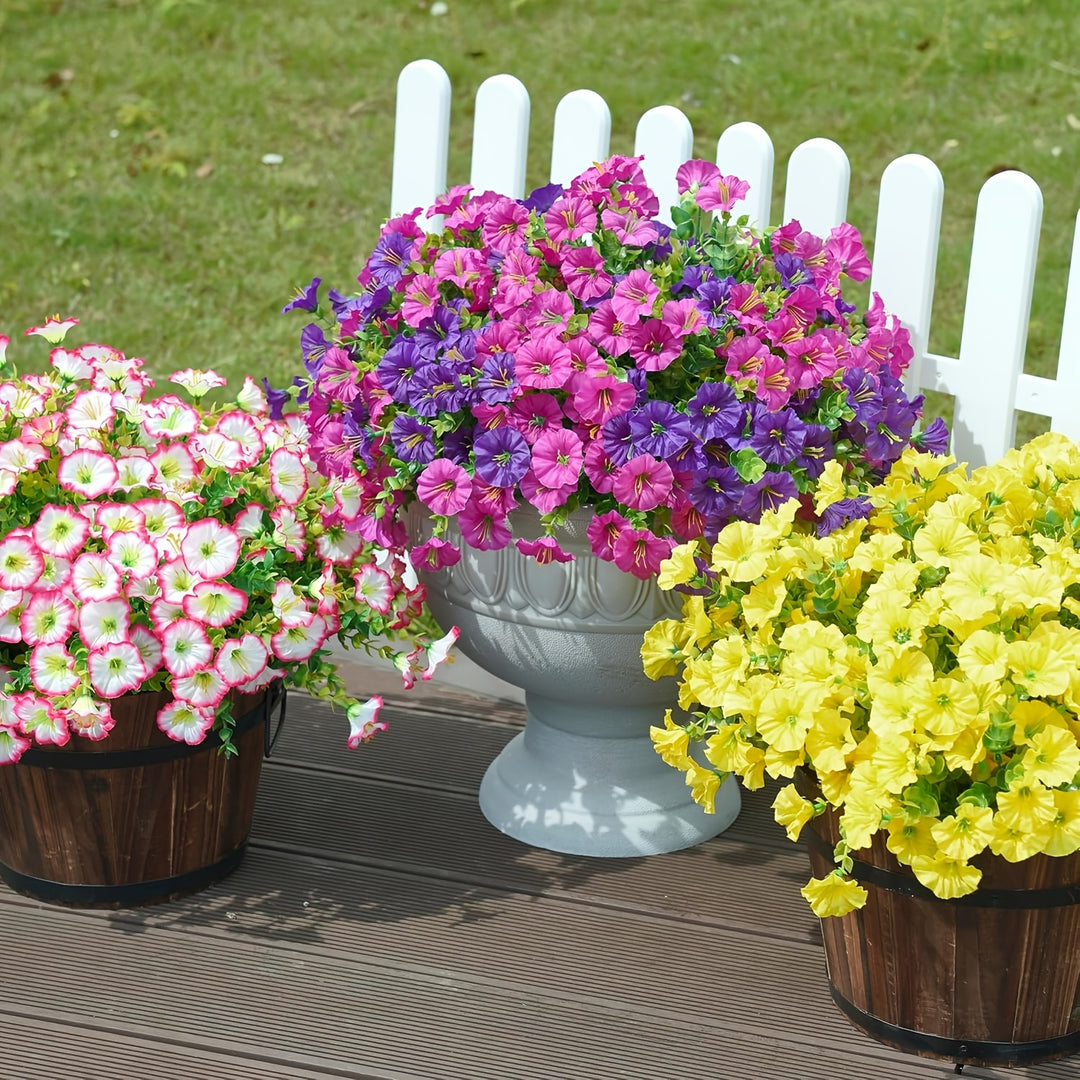 12 Bundles of Realistic UV-Resistant Faux Silky Pink Morning Glory