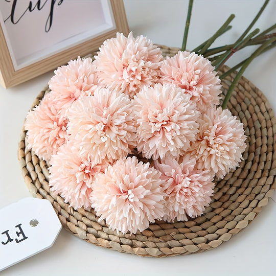 Set of 5 Realistic White Artificial Chrysanthemum Flower Balls