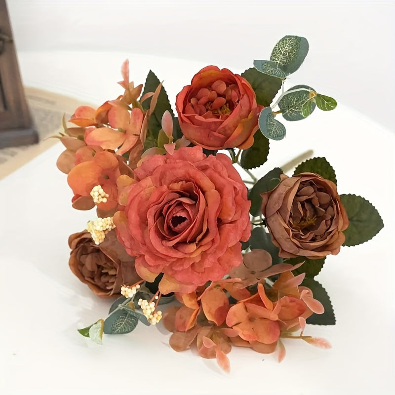 UV-Resistant Artificial Peony and Rose Bouquet