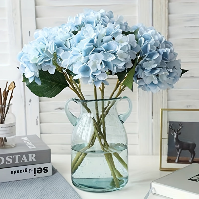 6-Piece Elegant White Hydrangea Bouquet with Stems