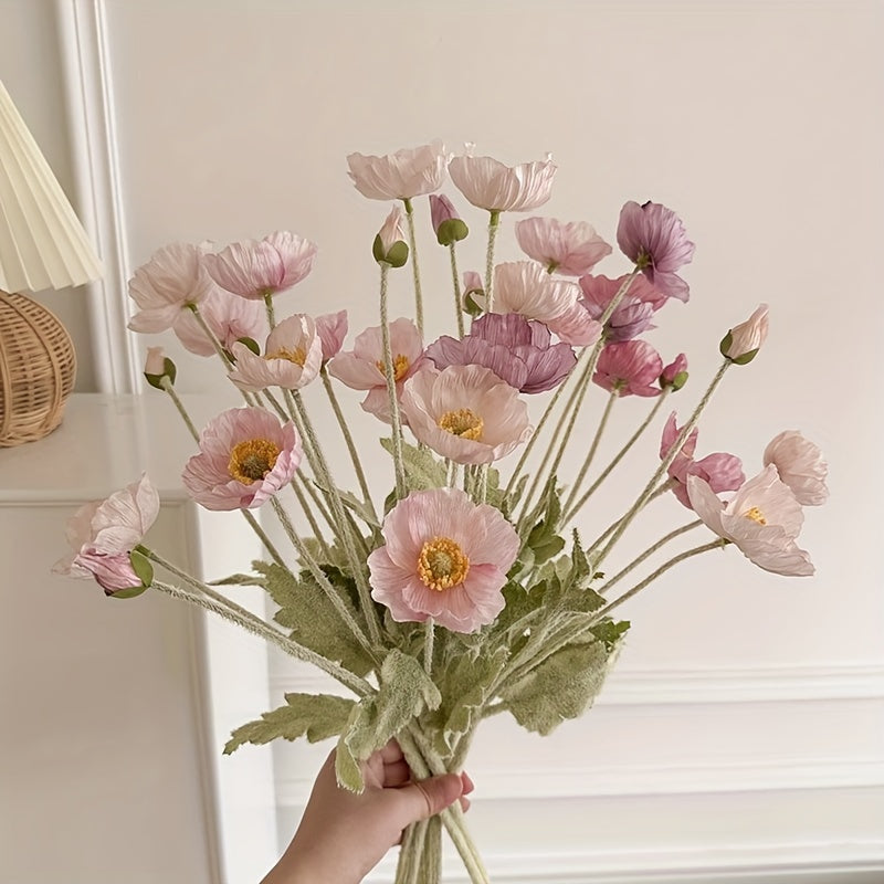 8-Piece Poppy Peony Artificial Flowers