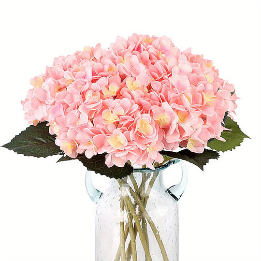 6-Piece Elegant White Hydrangea Bouquet with Stems