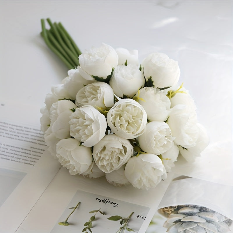 27-Headed Artificial Small Peony Flower Bunch
