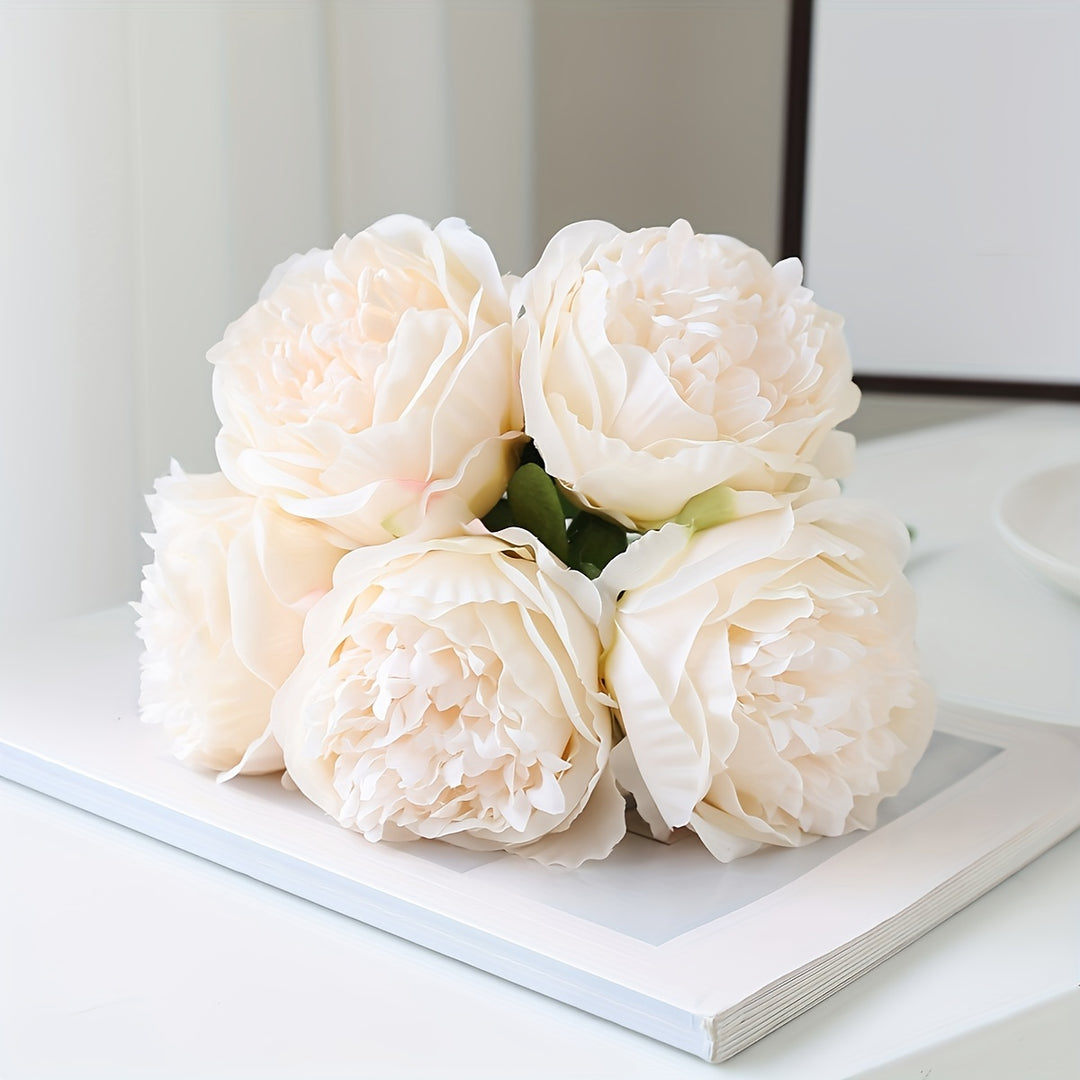 Set of 5 Large Artificial Peony Flowers