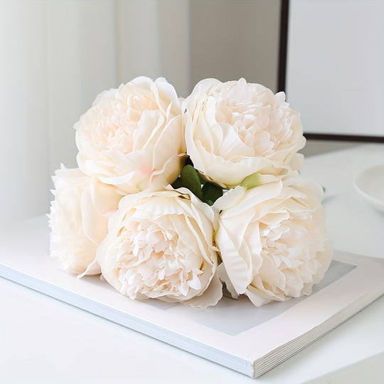 Set of 5 Large Artificial Peony Flowers