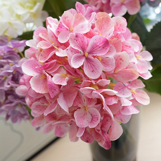 Set of 5 Artificial Silk Hydrangea Flowers