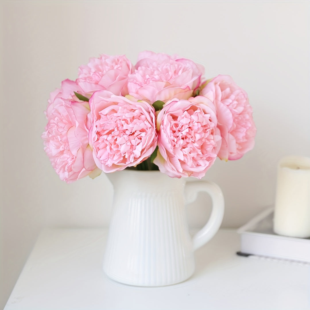 Set of 5 Large Artificial Peony Flowers