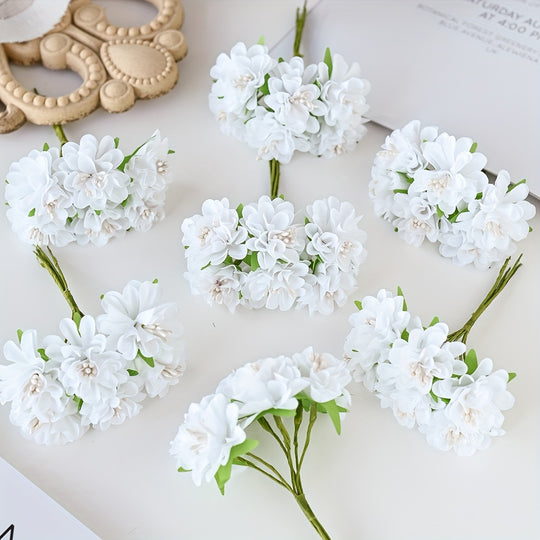 Mini Artificial Hydrangea Bouquet - 1 Piece with 6 Heads