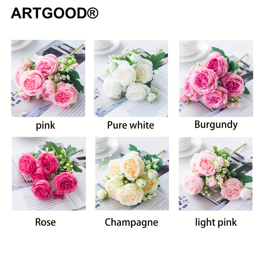 ARTGOOD Artificial Peony Rose Bouquets